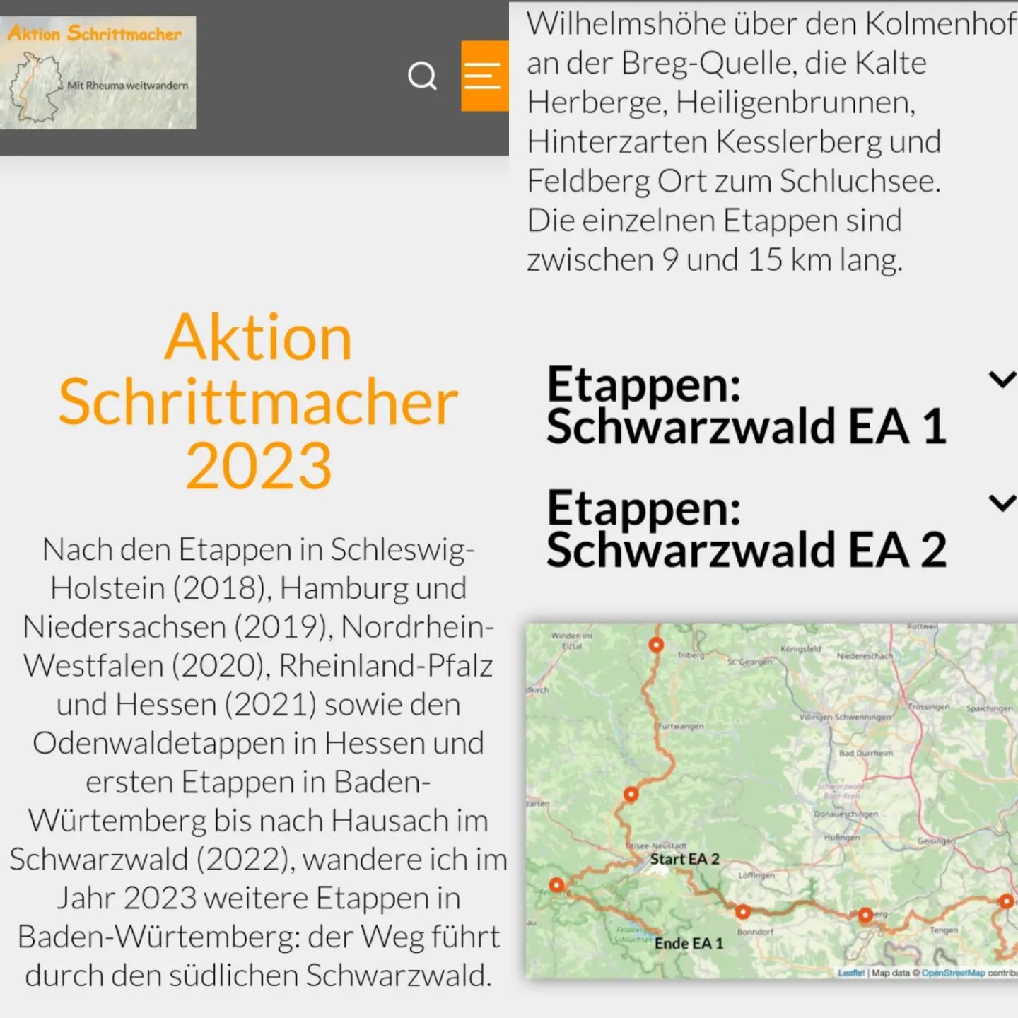Die E1-Etappen in 2023 im südlichen Schwarzwald findet ihr jetzt auf der Website aktion-schrittmacher.de.
Ich freue mich, wenn ihr vorhabt im Juni oder September mitzuwandern.
Schreibt mir einfach. 😊
🎒🥾
#schwarzwald #südlicherschwarzwald #schonach #schluchsee #titiseeneustadt #engen
🎒🥾
#AktionSchrittmacher #rheuma #risikogruppe #seltensindviele #selten #vaskulitis #selteneerkrankung #weitwandern #fernwanderwege1 #e1 #wandern #fernwandern